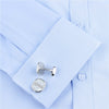 Silver Mother Of Pearl Crystal Cufflinks