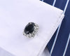 Black Zircon Silver Cufflinks