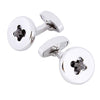 Silver button cufflinks
