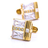 Gold crystal cufflinks