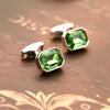 GREEN CRYSTAL CUFFLINKS