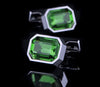 GREEN CRYSTAL CUFFLINKS