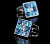BLUE CRYSTAL CUFFLINKS