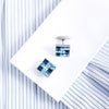 BLUE CRYSTAL CUFFLINKS