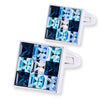 BLUE CRYSTAL CUFFLINKS