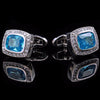 BLUE CRYSTAL CUFFLINKS