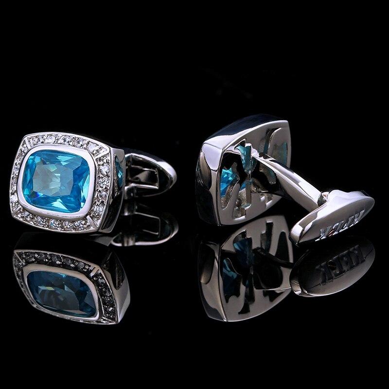 BLUE CRYSTAL CUFFLINKS