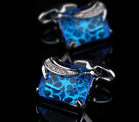 Crystal silver Cufflinks