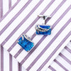 BLUE SILVER CUFFLINKS