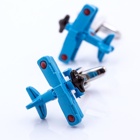 BLUE CRYSTAL CUFFLINKS