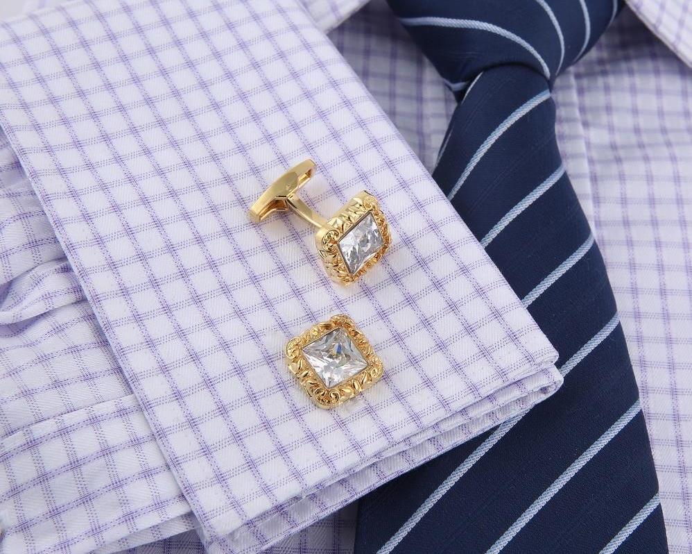 gold Crystal Cufflinks