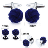 Blue&Purple Silk Knot Cufflink set