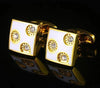 CRYSTAL COPPER GOLD CUFFLINKS