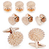 Rose Gold Flower Cufflinks Tuxedo Studs Set