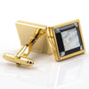 Gold square mother pearl cufflinks