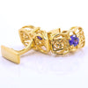Gold blue stone cufflinks