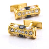 Gold crystal cufflinks