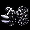 Silver black cross cufflinks