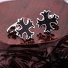 Silver black cross cufflinks