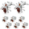 Crystal Bee Cufflinks and Studs Set