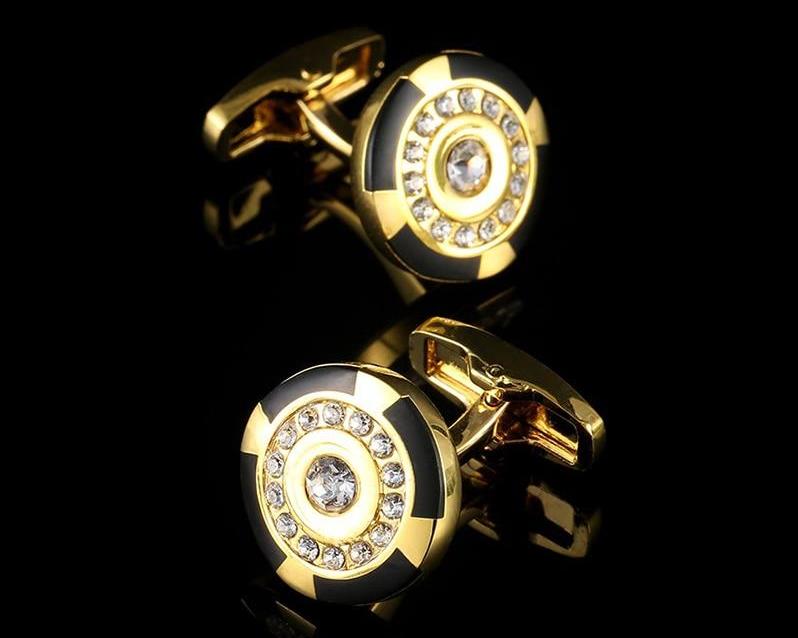 Crystal Round Cufflinks