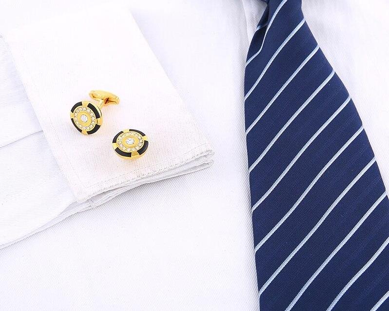 Crystal Round Cufflinks