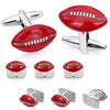 Red American Football Cufflinks and Studs Set