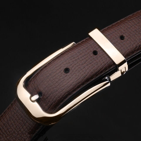 Leather pin buckle belt