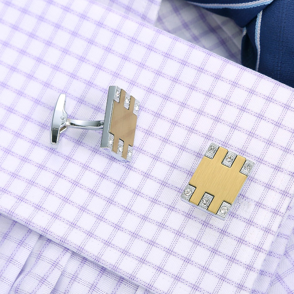 Square Rhinestone Cufflinks