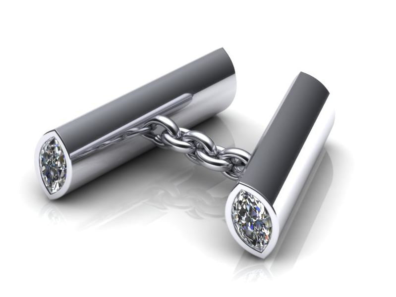 Scrolls Design Diamond Cufflinks