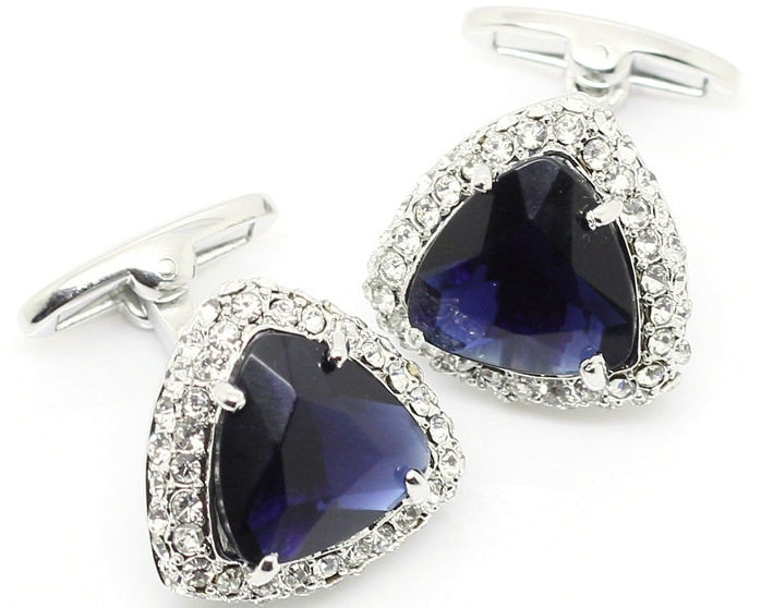 Soft Triangle Crystal Cufflinks