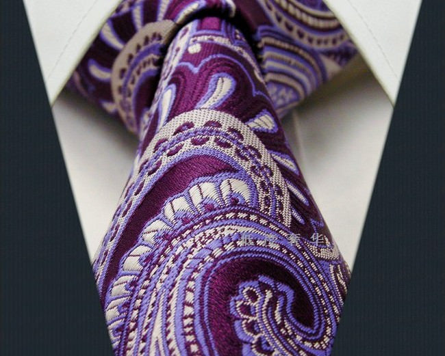 Paisley Purple Lavender Tie, 100% Silk