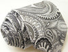 Paisley Floral White Light Grey Tie, 100% Silk