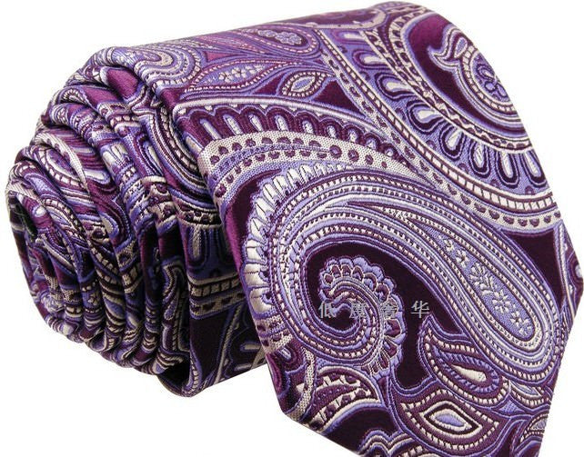Paisley Purple Lavender Tie, 100% Silk