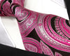 Floral Black Pink Red Black Tie, 100% Silk