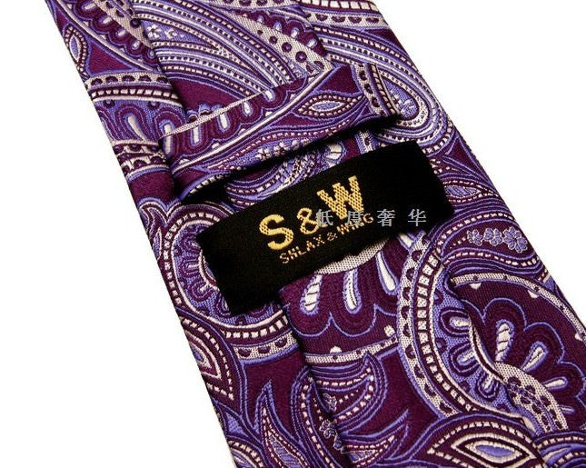 Paisley Purple Lavender Tie, 100% Silk