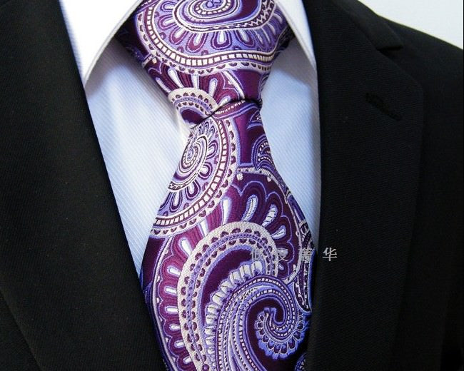 Paisley Purple Lavender Tie, 100% Silk