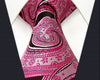 Floral Black Pink Red Black Tie, 100% Silk