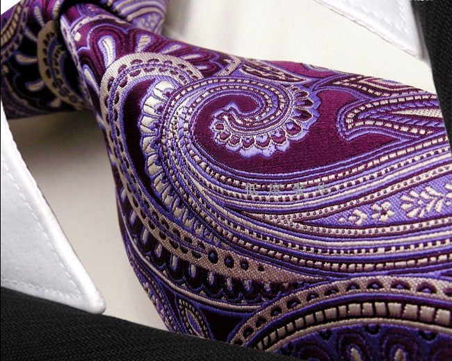 Paisley Purple Lavender Tie, 100% Silk