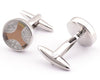 Crystal Platinum Plated brown cufflinks