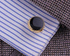 Round Black & Gold Cufflinks