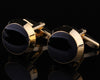 Round Black & Gold Cufflinks