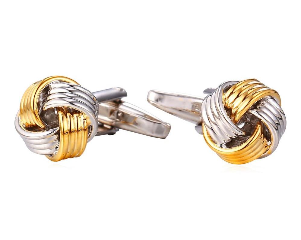 Gold and silver love knot Cufflinks